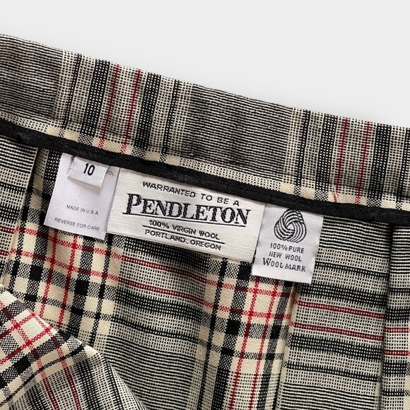 Pendleton Plaid Pleated Wool Skirt 10 - Picture 3 of 9